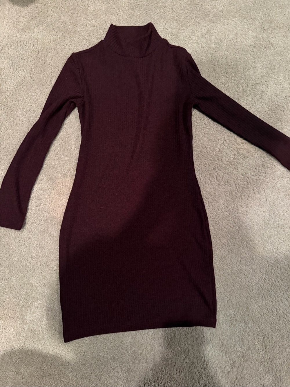 Dynamite Burgundy Ribbed Turtleneck Bodycon Dress